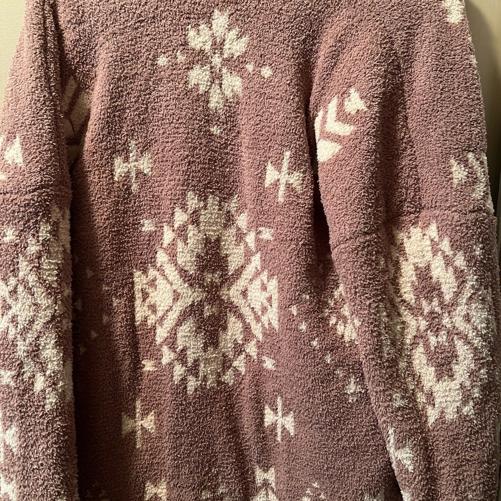 Knox Rose Dusty Brown and Cream Knit Cardigan Size Medium - Picture 4 of 5